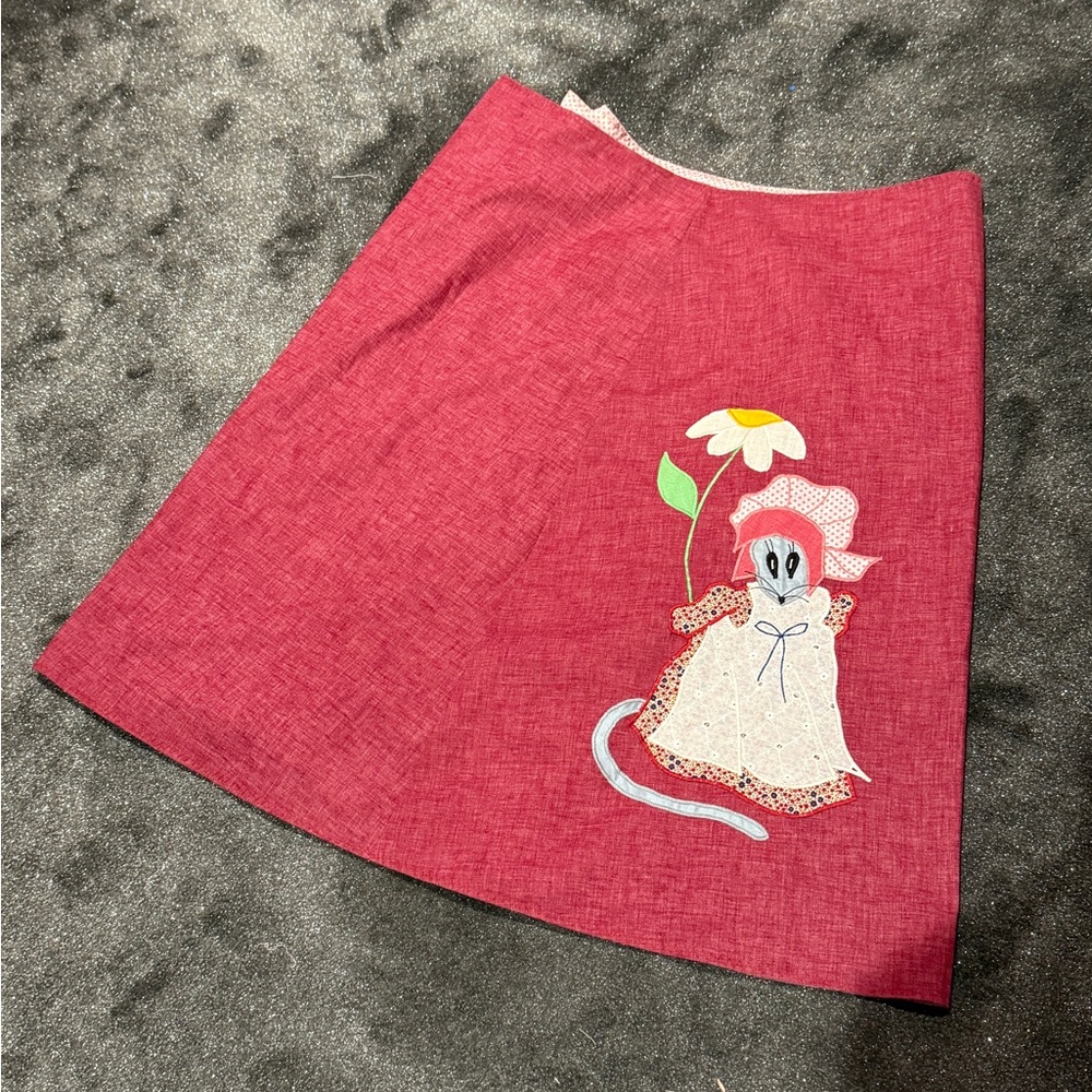 Vintage 60s mouse wrap skirt - Picture 2 of 5